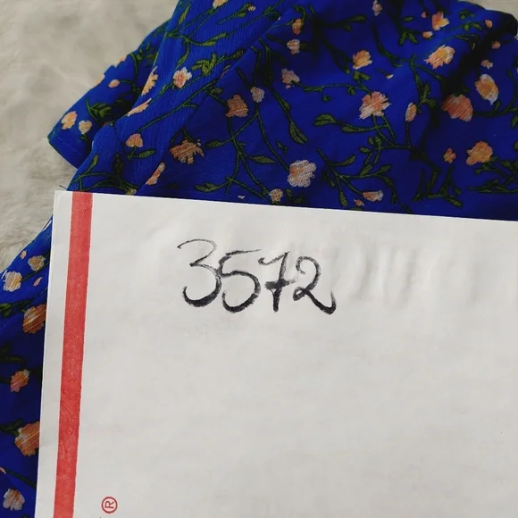 Charles Henry Ditsy Floral Shift Flowy Spring Summer Boho Blue Dress P3572 - Picture 8 of 8